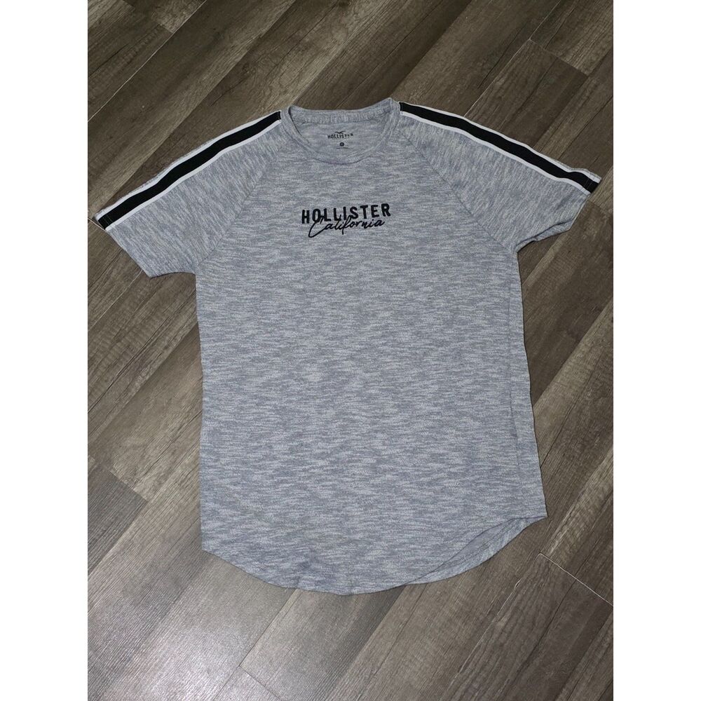 Hollister California Women’s XS Gray Logo Stripe Short Sleeve Top